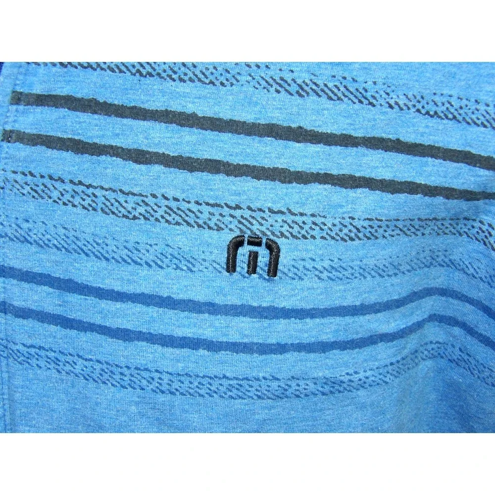Travis Mathew Blue Striped 1/4 Zip Stretch Performance Golf Jacket Men's XXL